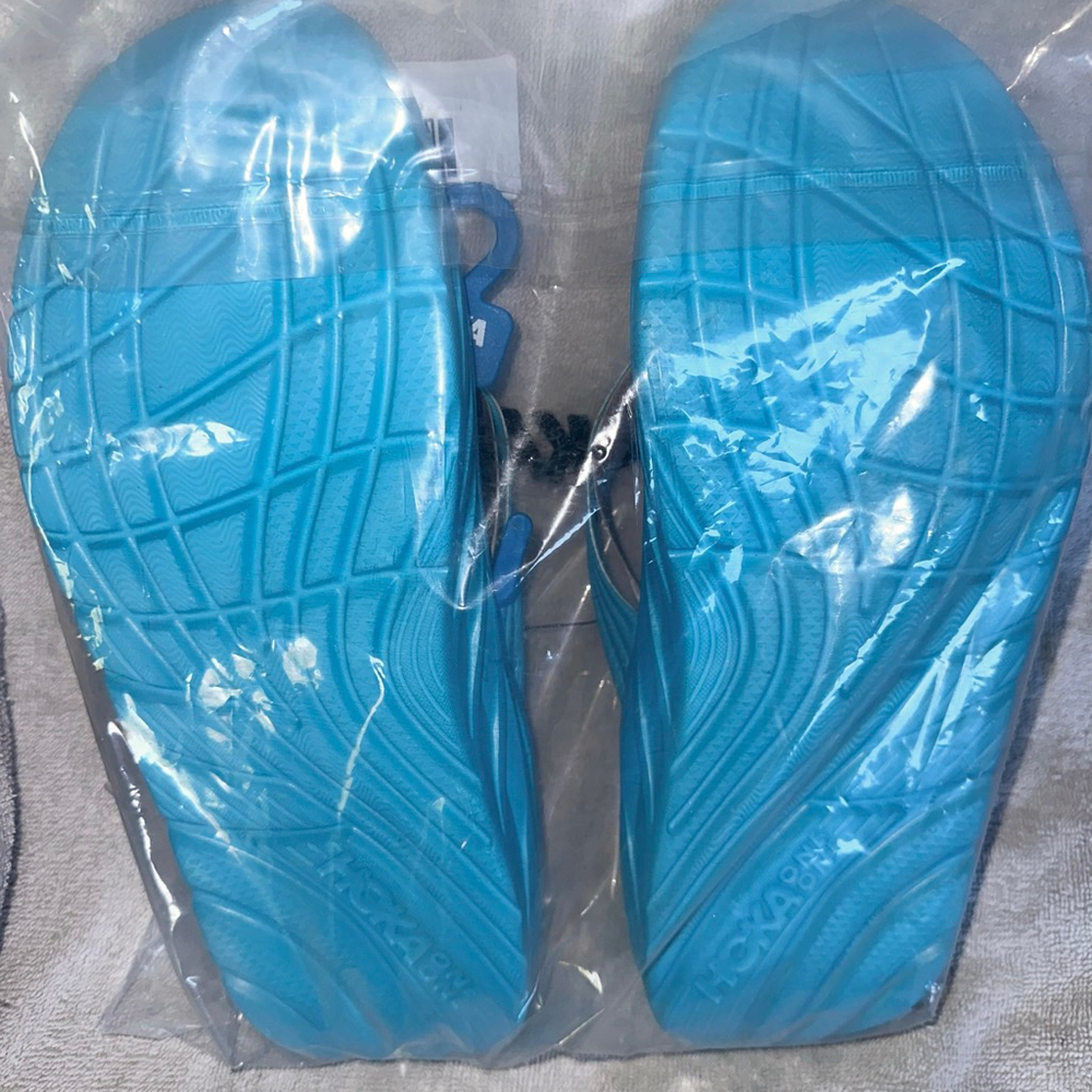 NWT Men’s Size 12 Hoka One Ora Recovery Flip Flop Scuba Blue/Bellwether Blue - Picture 4 of 8